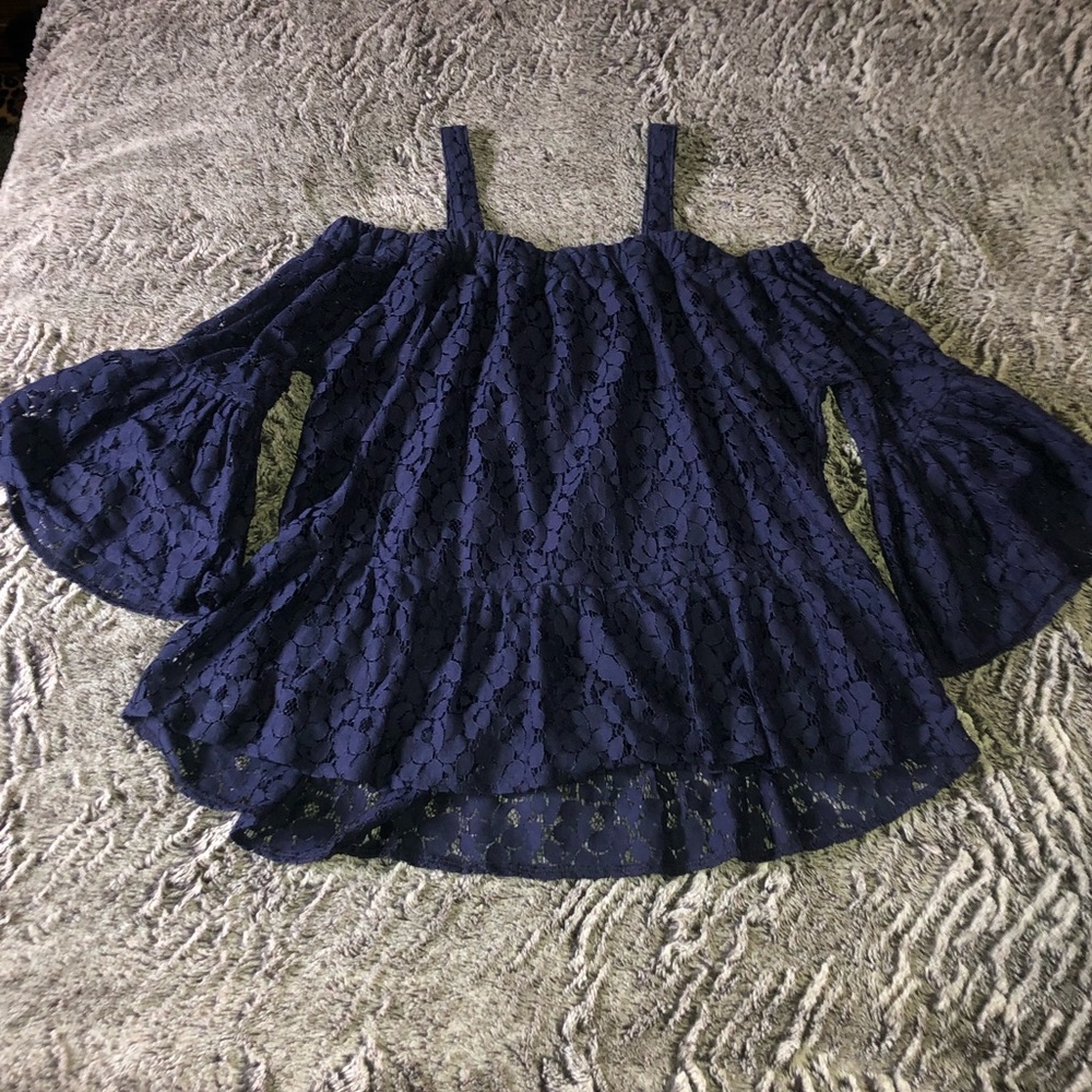Dark blue off the shoulder top